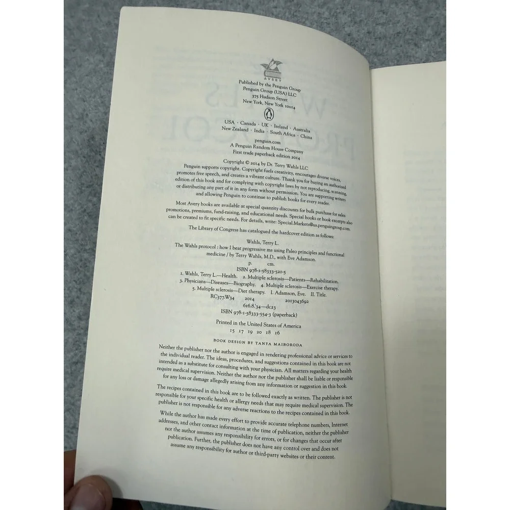 The Wahls Protocol Terry Wahls MD Paleo Autoimmune Chronic Condition Book 2014